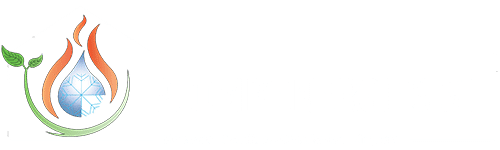 Logo Plomb'Énergies 37. Flamme/goutte gelée et pousse verte symbolisant le Chauffage, la Climatisation, la Plomberie et l'écologie.